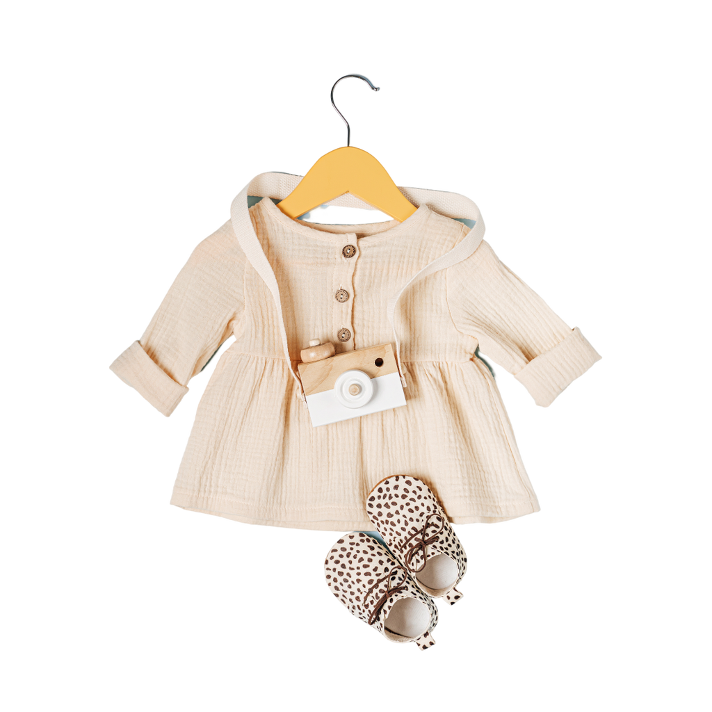 beige one-piece dress
