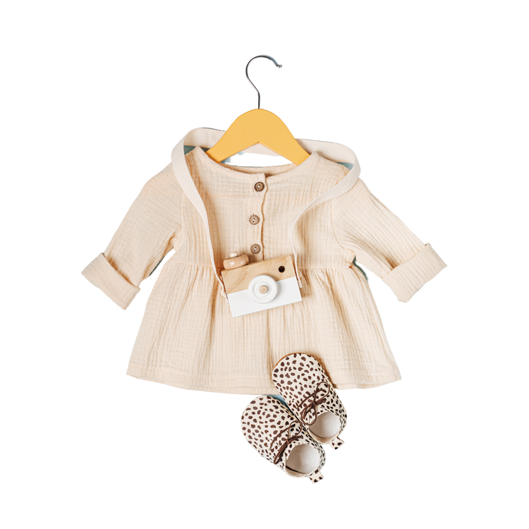 beige one-piece dress